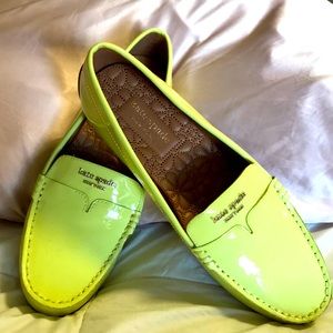 Only used twice, new Kate spade green flats.